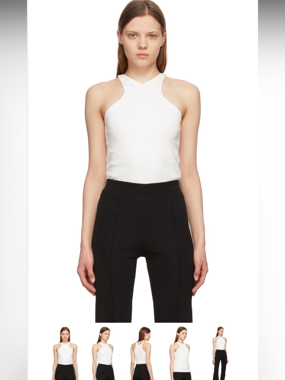 Gauge81 White Halter Ribbed Tank